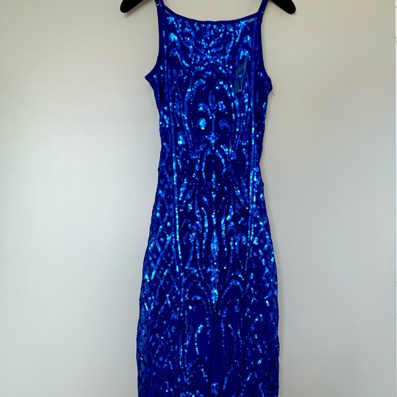 Fashion Nova Royal Blue sequin dress - Picture 1 of 6